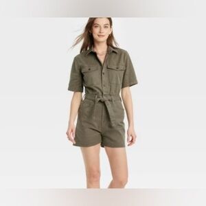 Madewell Olive Green Utility Romper